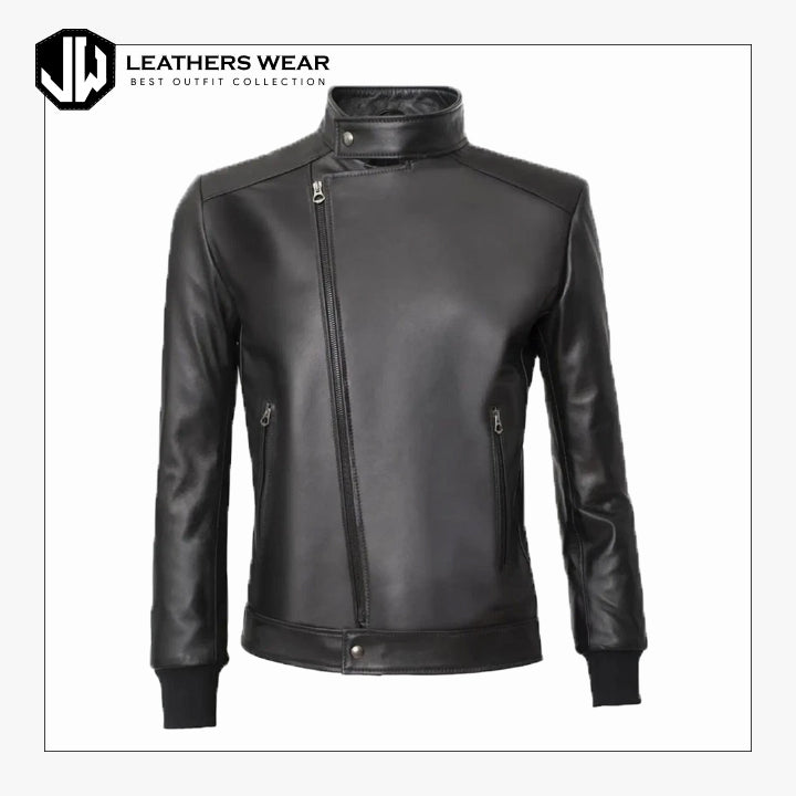 Mens Biker Style Leather Jacket