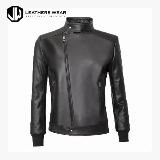 Mens Biker Style Leather Jacket