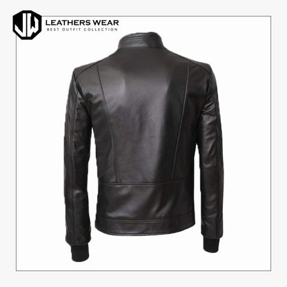 Mens Biker Style Leather Jacket