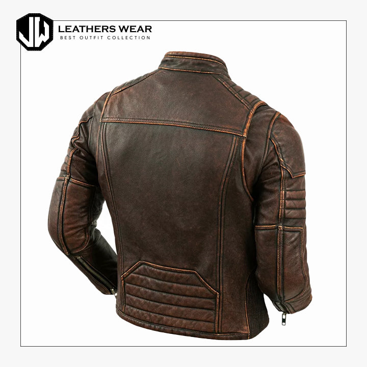 Mens Biker Vintage Leather Jacket