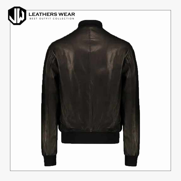 MensBlackFlightLeatherBomberJacket1