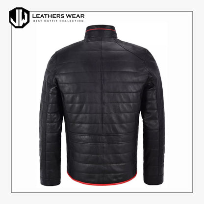 Mens Black Quilted Leather Jacket