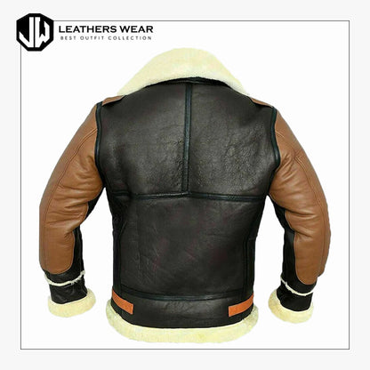 Mens Bomber Aviator Leather Jacket