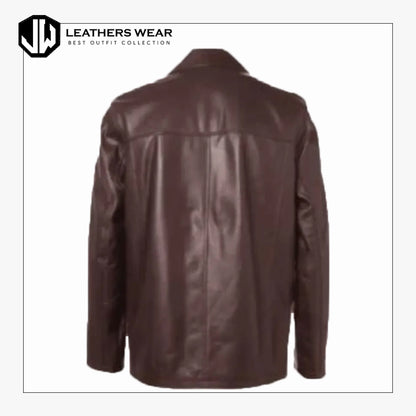 Mens Brown Leather Blazer