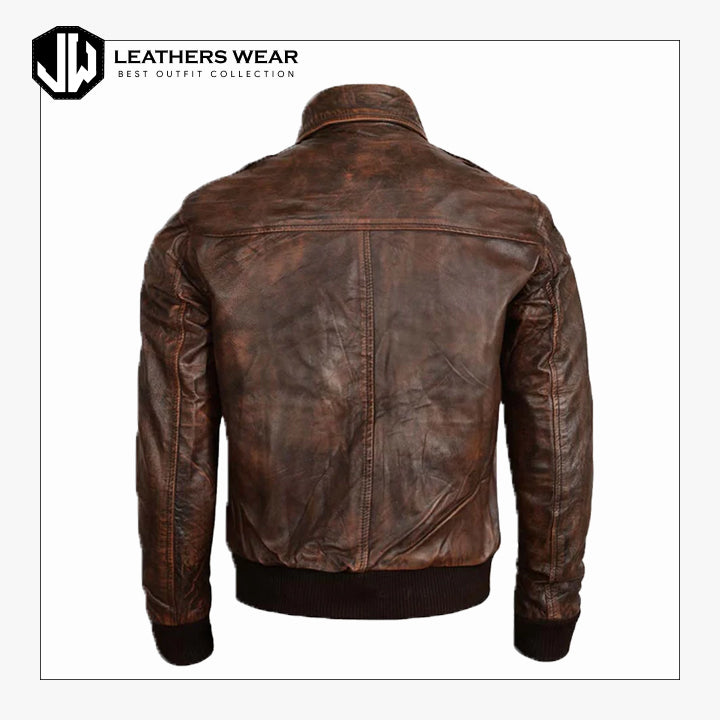 MensBrownLeatherBomberJacket1