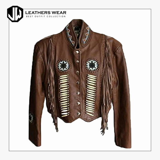 Mens Cowboy Dark Brown Fringe Jacket