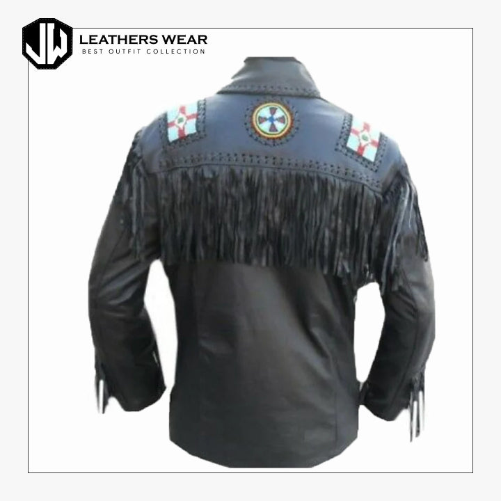 Mens Cowhide Leather Jacket Western