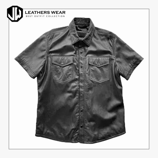 Mens Faux Leather Shirt