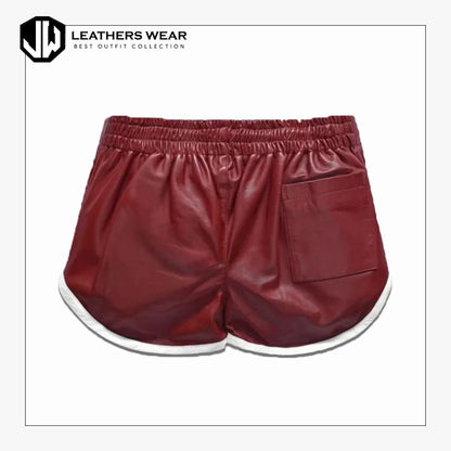 Mens Faux Leather Shorts