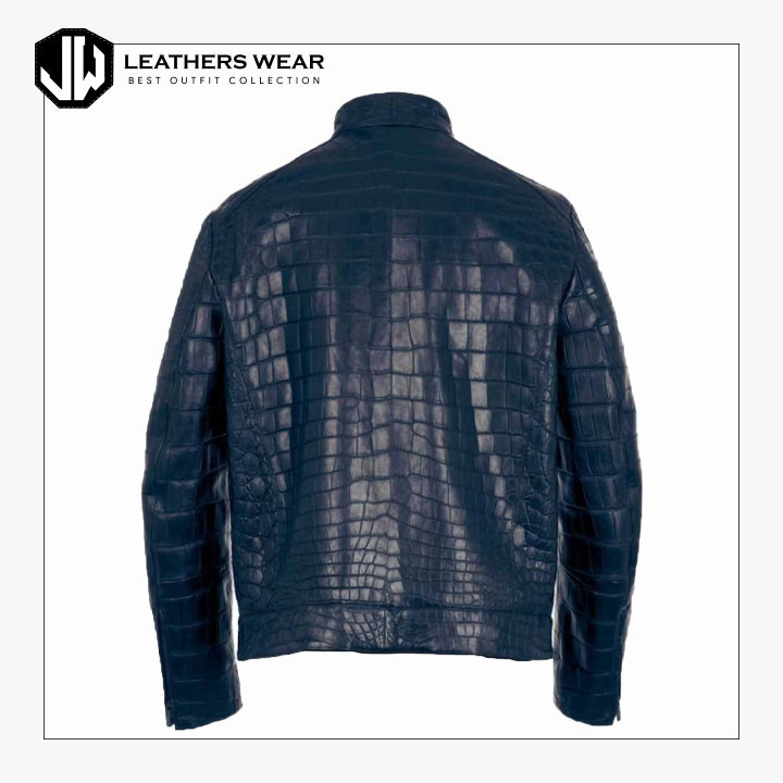 MensGenuineCowhideCrocodilePrintJacket1