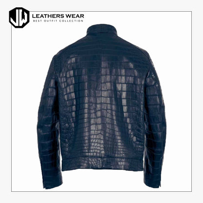 MensGenuineCowhideCrocodilePrintJacket1