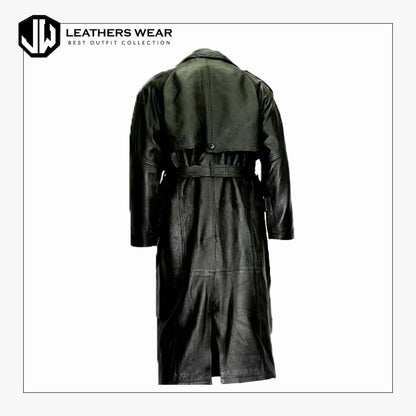 Mens Genuine Lambskin Trench Long Coat