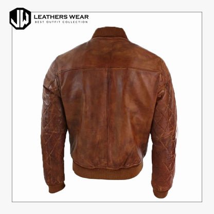 Mens Handmade Brown Genuine Leather Jacket