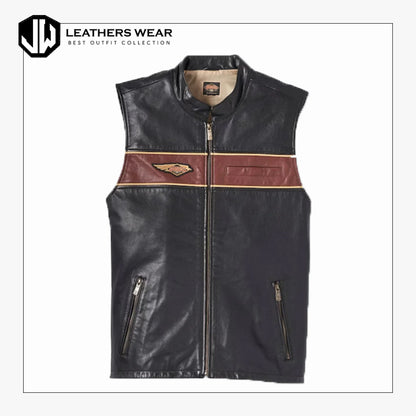 MensHarleyDavidsonBlackLeatherVest