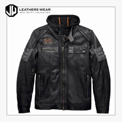 Mens Harley Davidson Leather Jacket Hoodie
