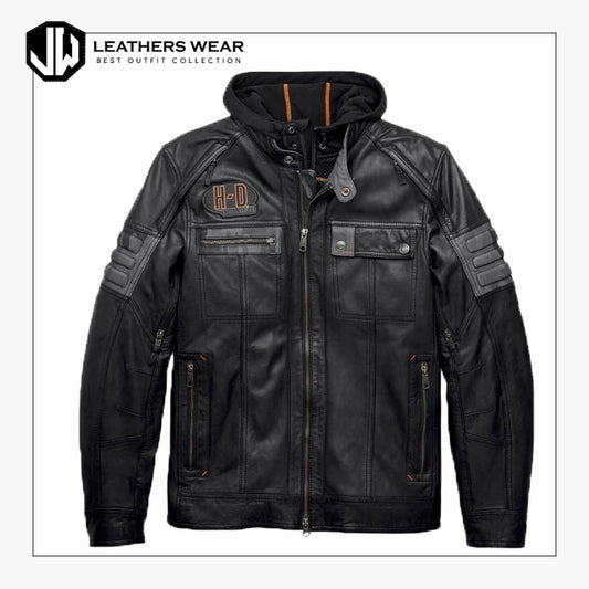 Mens Harley Davidson Leather Jacket Hoodie