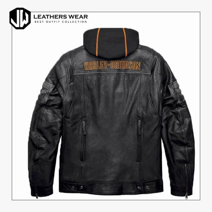 Mens Harley Davidson Leather Jacket Hoodie