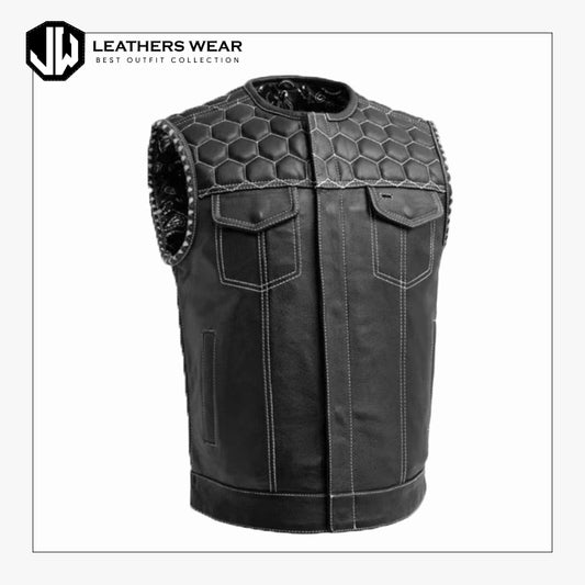 Mens Hunt Club Motorcycle Leather Vest