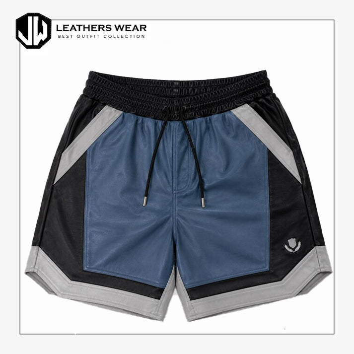 Mens Leather Athletic Shorts