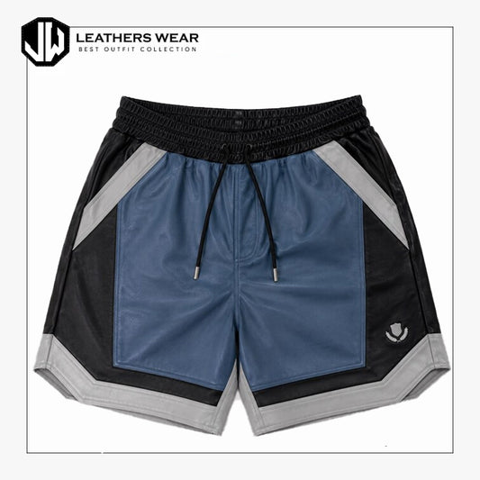 Mens Leather Athletic Shorts