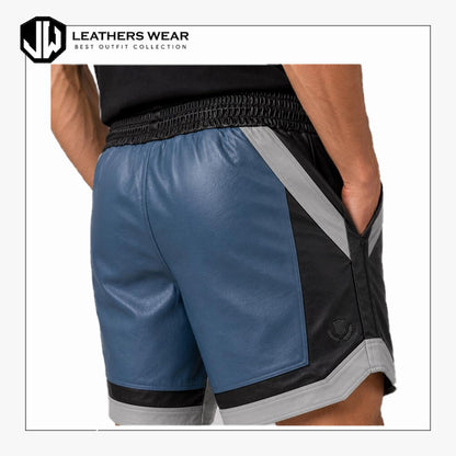 Mens Leather Athletic Shorts