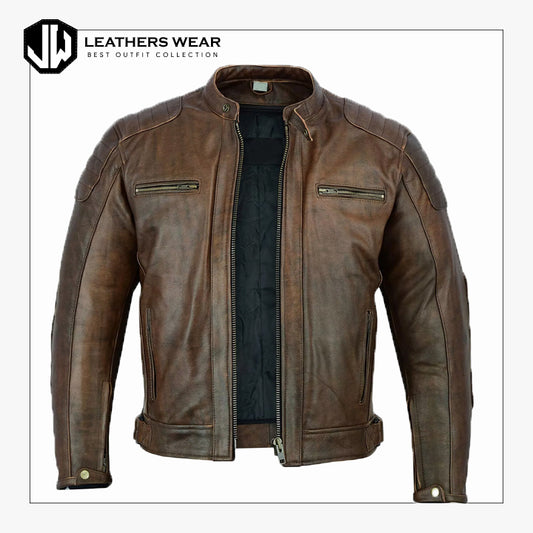 Mens Leather Biker Jacket
