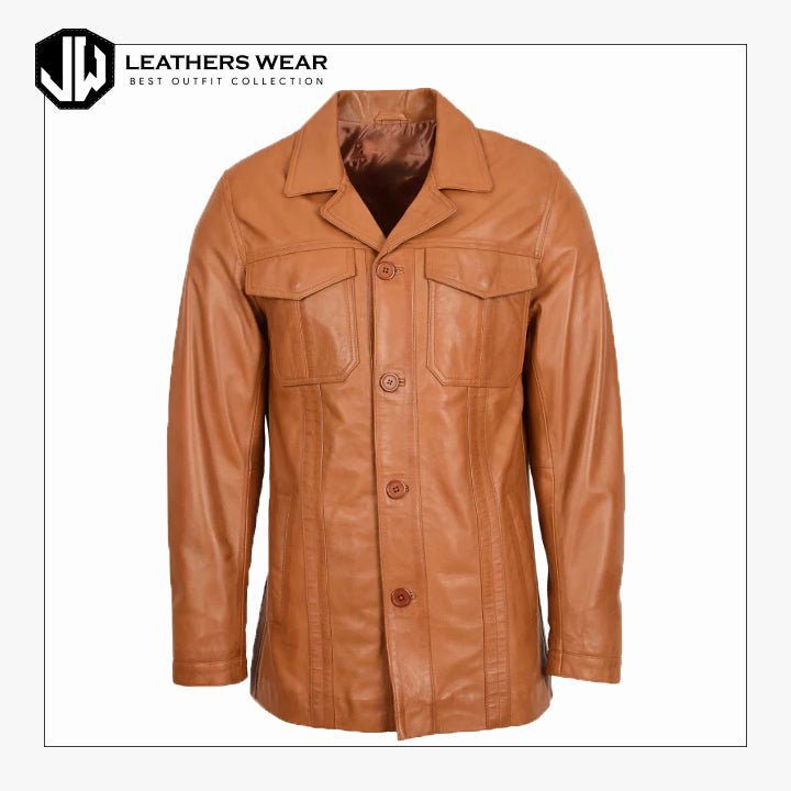 Mens Leather Blazer Jacket