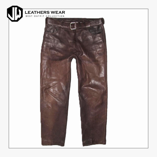 Mens Leather Jeans