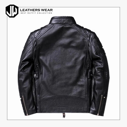 Mens Leather Moto Jacket