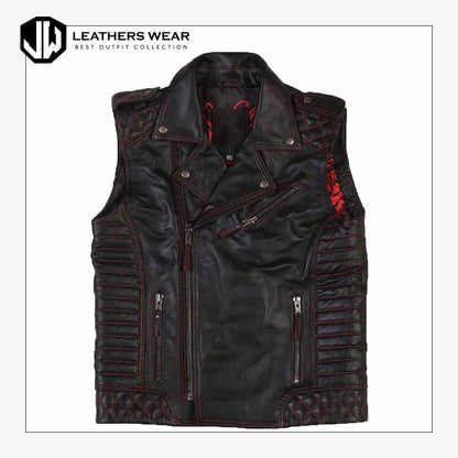 Mens Leather Motorcycle Vest