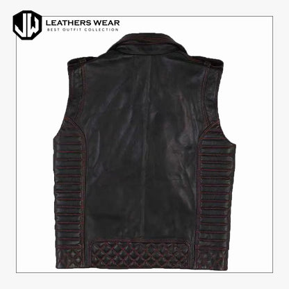 Mens Leather Motorcycle Vest