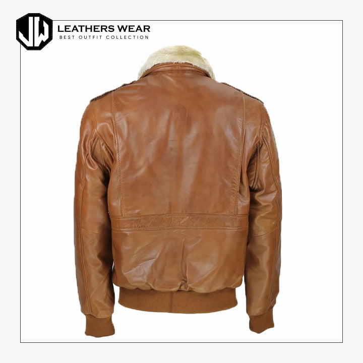 Mens Leather Tan Brown Vintage Jacket