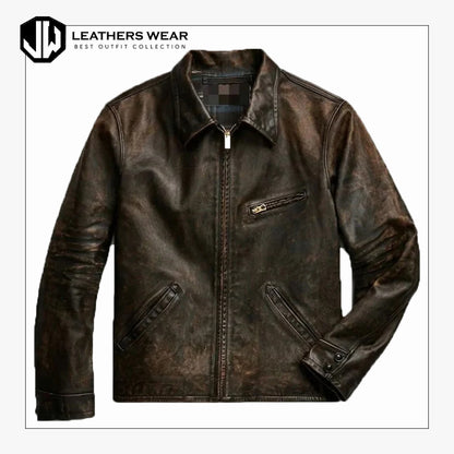 Mens Leather Trucker Jacket