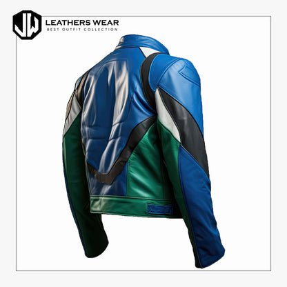 MensRoyalBlueGreenGenuineleatherJacket1