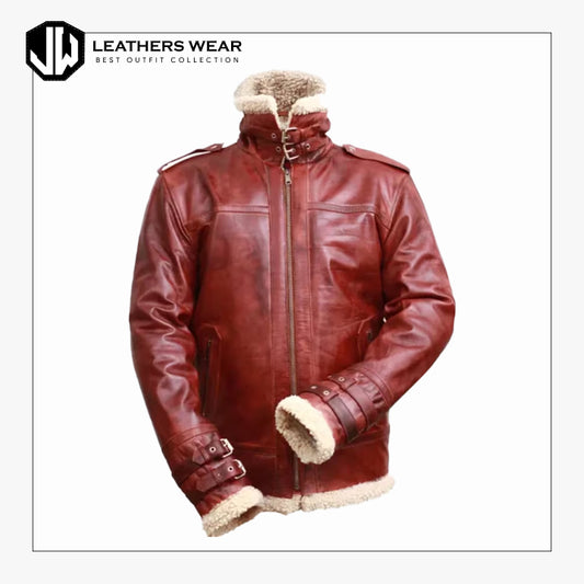 Mens Shearling Lined Leather Jacket