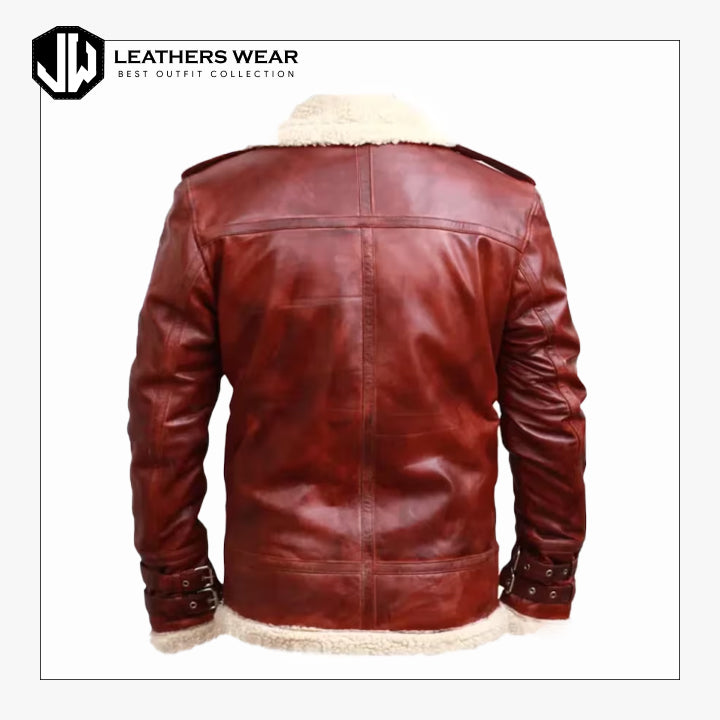 Mens Shearling Lined Leather Jacket