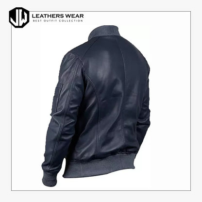 Mens Soft Leather Vintage Bomber Jacket