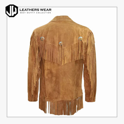 Mens Suede Fringe Leather Jacket