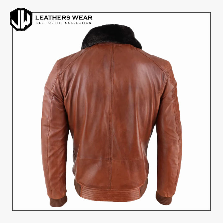 MensTanBrownPilotLeatherJacket1