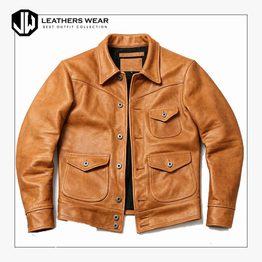 Mens Tan Leather Jacket