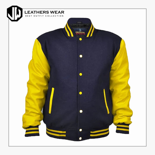 MensVarsityLeatherblueJacket