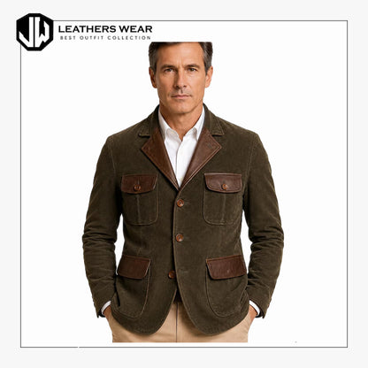 Mens Vintage Suede Leather Coat