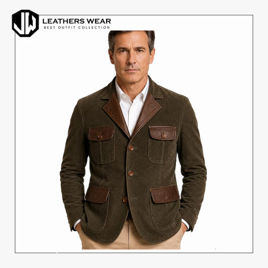 Mens Vintage Suede Leather Coat