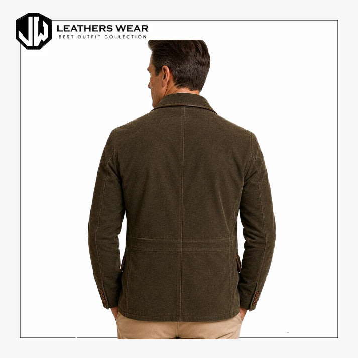Mens Vintage Suede Leather Coat