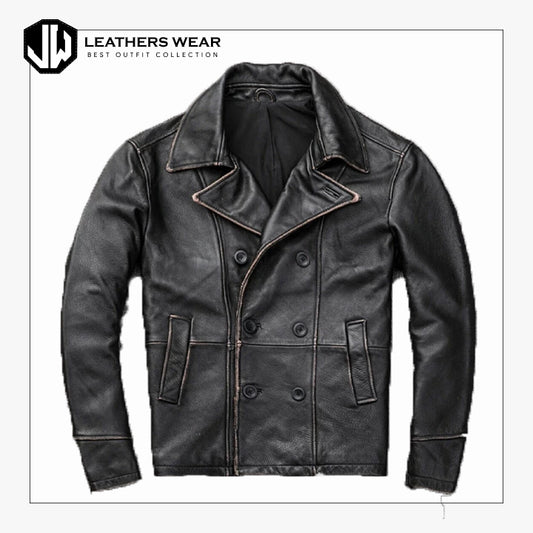 Mens Worn Leather Jacket