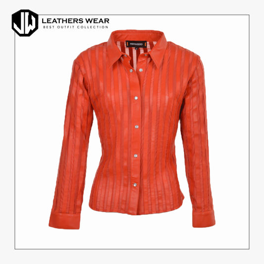 NewStyleLeatherShirtRed