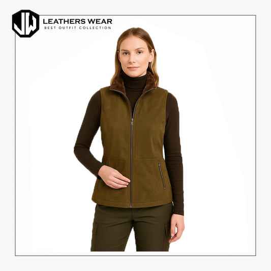 Olive Green Faux Suede Vest