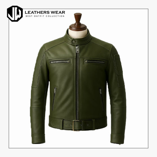 Olive Green Leather Jacket