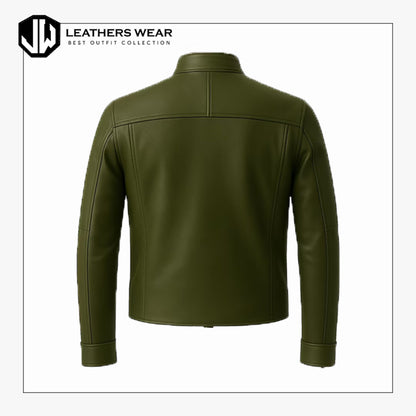 Olive Green Leather Jacket