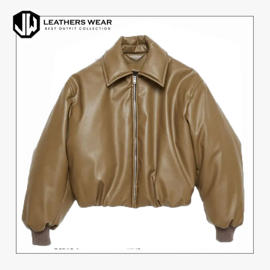 Oversized Puff Leather Jacket